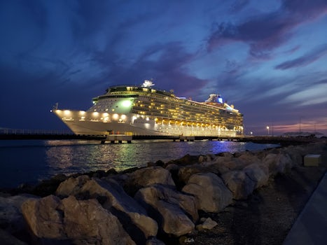 RCCL Freedom of the Seas in Curacao port.