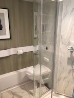 Toilet and shower of cabin 11274 on the Celebrity Edge.