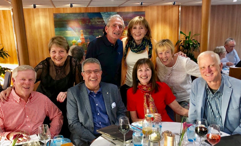 Group photo in restaurant