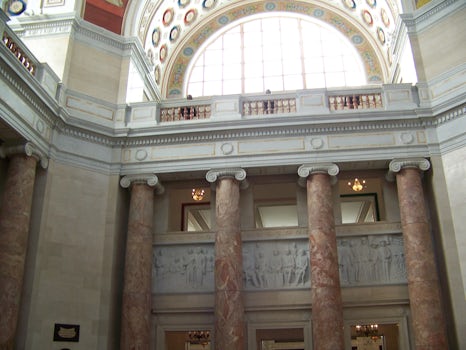 Interior of Senate Building  San Juan Puerto Rico  . Columns are marble and