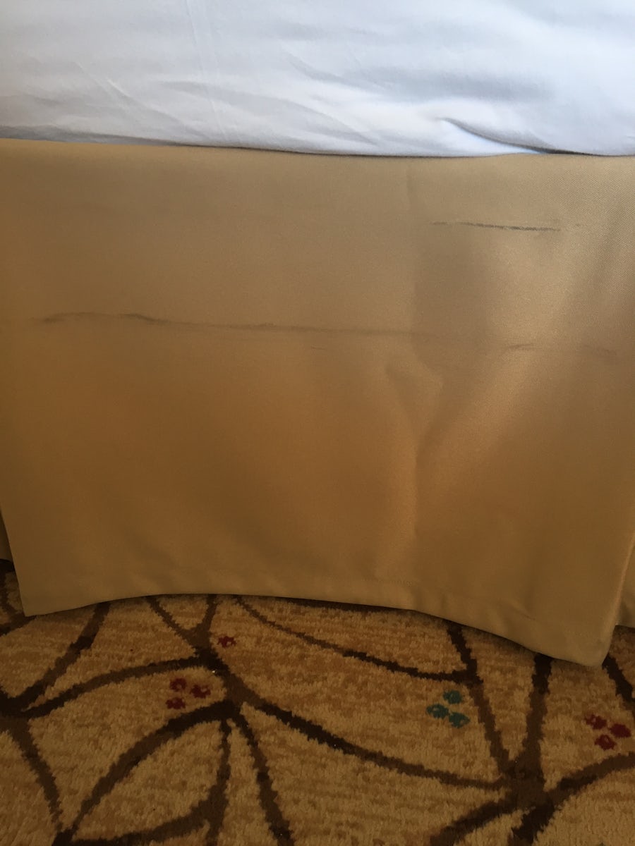 Stains on bed skirt