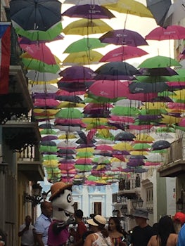 Old San Juan - street with umbrellas