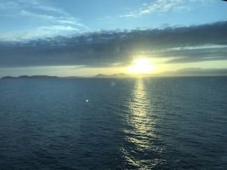 Sunset from the ship, beautiful 