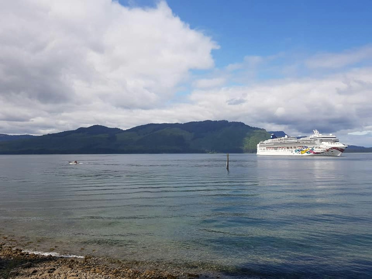 NCL Jewel docked at Icy Strait