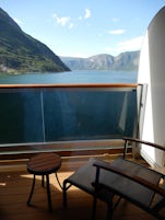 Balcony view of fjords.