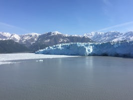 Our ship came within a few hundred feet of the Hubbard Glacier.  Weather wa