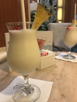 Pina Coladas from the Promenade bar free with first use of Ocean Now app to