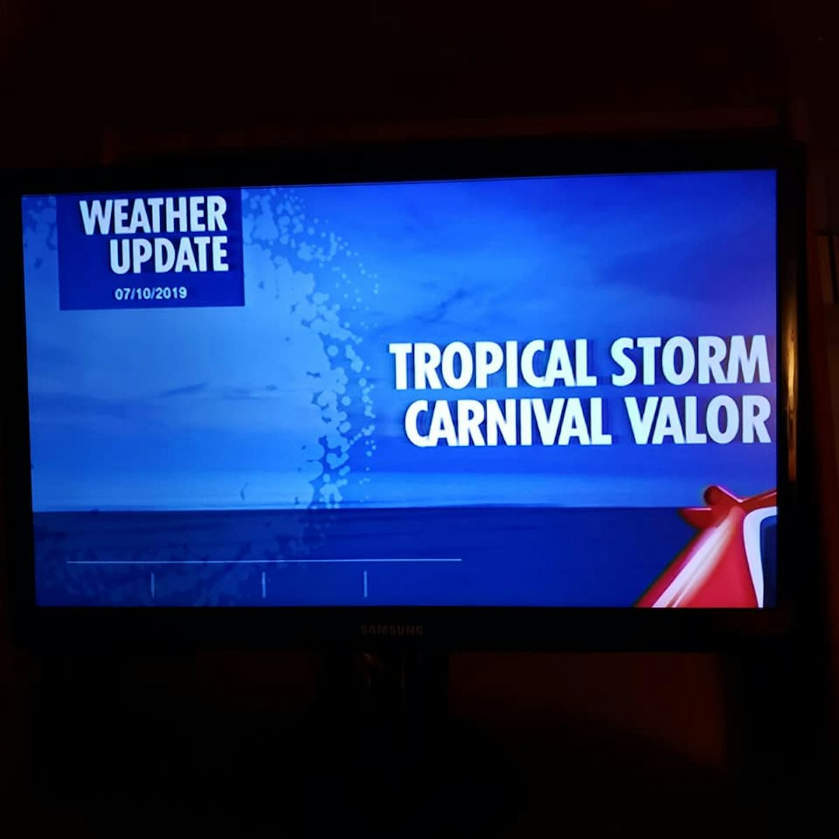 Weather update on the tv