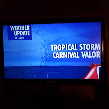 Weather update on the tv
