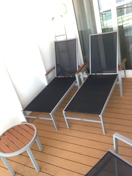 This balcony was big enough to include 2 lounge chairs!