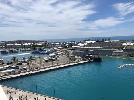 Bermuda&#39;s wonderful cruise port, view from the balcony. 