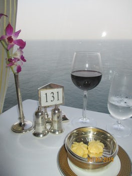 Our table and view over the sea