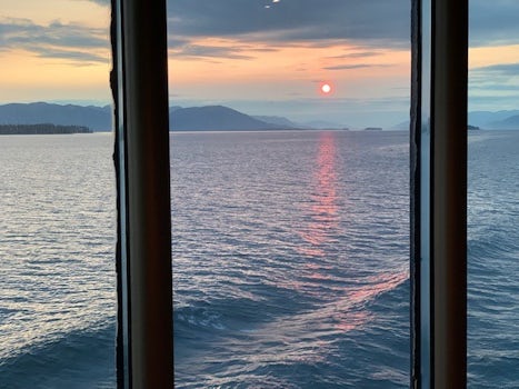 Alaska sunset - view from Pinnacle Lounge - Holland America Westerdam