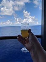 Enjoying mimosa on the balcony