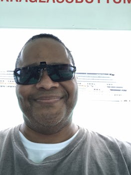 Yours truly on glass-bottomed boat tour @ Grand Turk