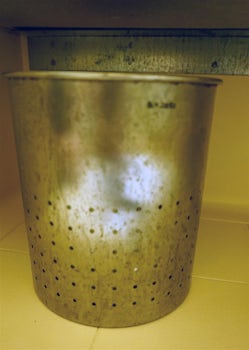 Bathroom bin never washed, all water stains from previous cruises