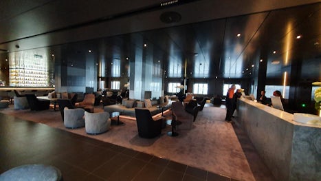 Reception, lounge and main bar at the far left