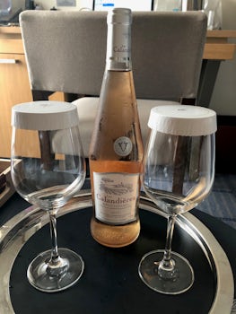 Waiting in our cabin every afternoon our favorite French Rose chilled.  Ama