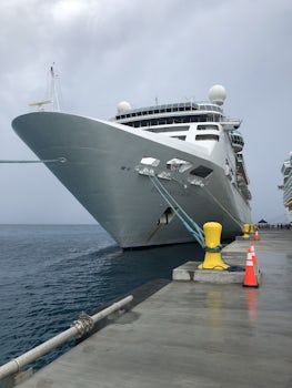Ship docked at coco cay 