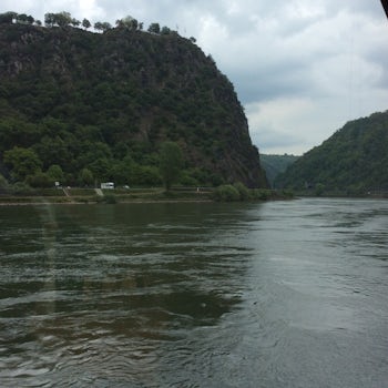 The Lorelei on the Rhine River as seen from the ship 