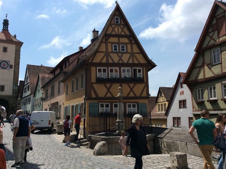 The leaning house in Rothenburg ob der Tauber which was an optional tour. 