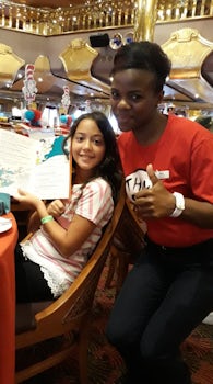 My daughter at the Dr Seuss breakfast with Jele