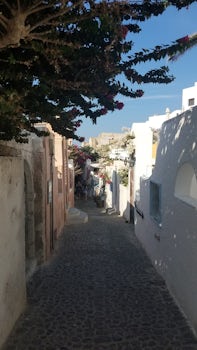 Quaint side street on Santorini 