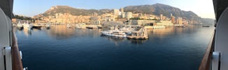 The view from our veranda as we entered the port of Monte Carlo Monaco. 