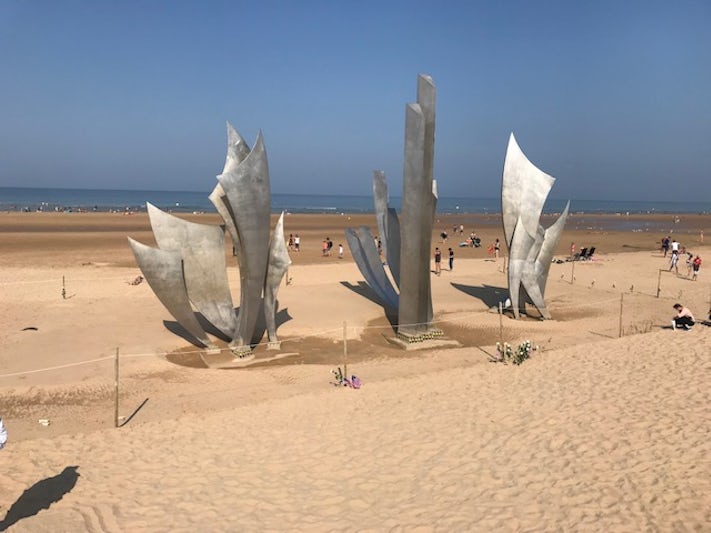 Omaha Beach - I was naively surprised to see sun bathers.