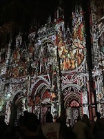 Light and sound show at the Rouen cathedral, held every evening for several