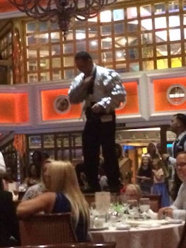 dancing waiter in Main Dining room - great food too !