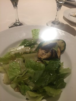 This is my roasted eggplant and zucchini salad from the Palm dining room. I