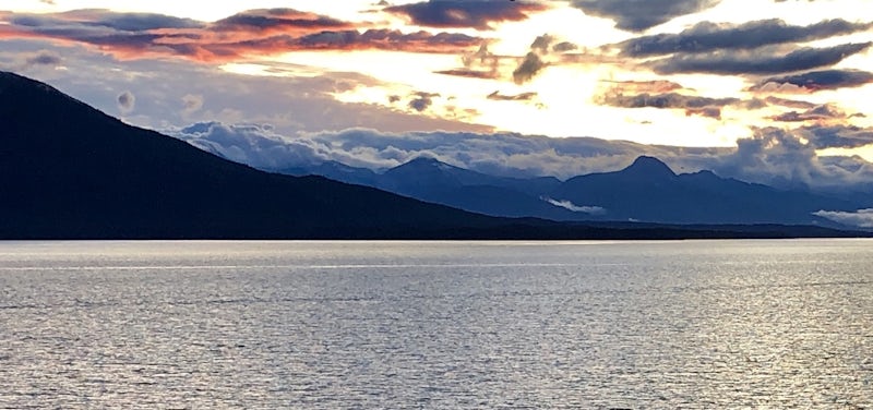 British Columbia & Alaska from our cabin verandah.  Juuly 2019