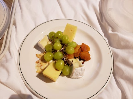 Cheese plate ordered via room service.
