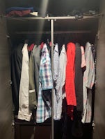 Closet space for 2 people....with just 2 drawers as well !!