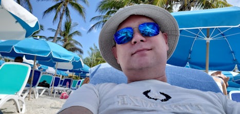 Me relaxing at Coco Cay