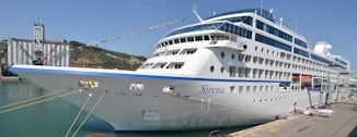 Sirena, port side. Cabin 6004 is the circular porthole second from the fron