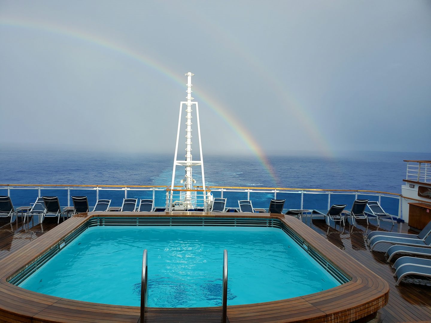 Double rainbow seen from the The Outrigger.