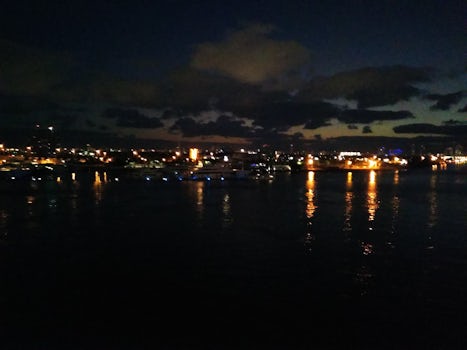 Lights at night on the island