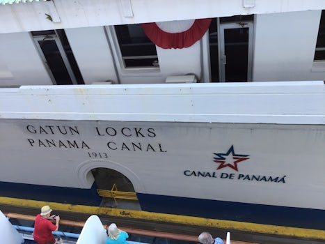 We are going through the locks in Panama.