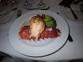 Lobster served for dinner. 