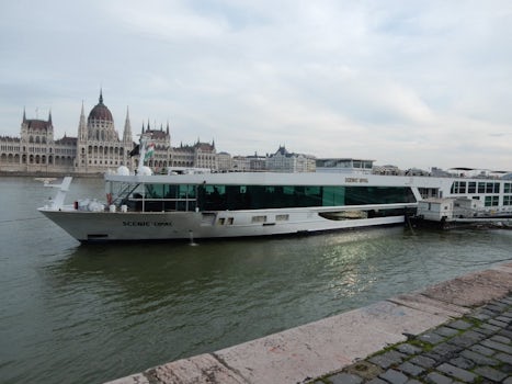 The ship docked in Budapest