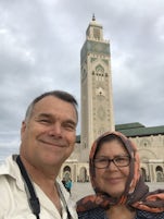This is us at the Hassan II Mosque in Casablanca, Morocco. 