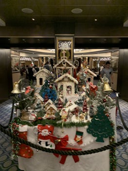 This is one of the gingerbread villages located in front of the dining room