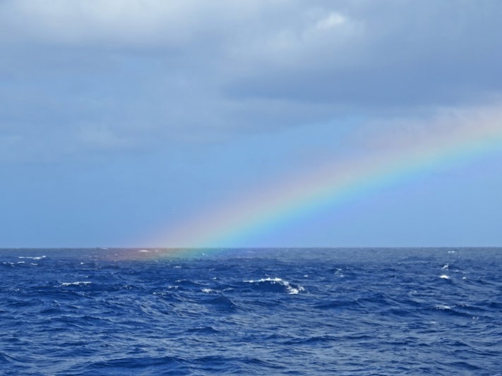 Rainbow from deck of Star Flyer, middle of the Atlantic.