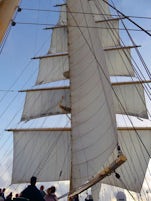 Sails at sea, middle of the Atlantic