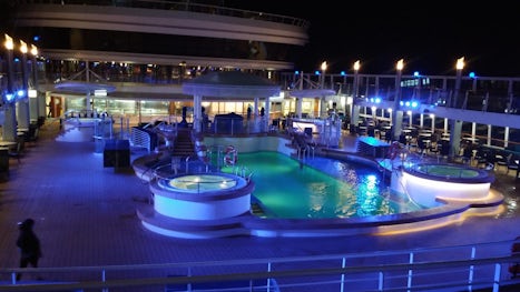 Oasis pool at night