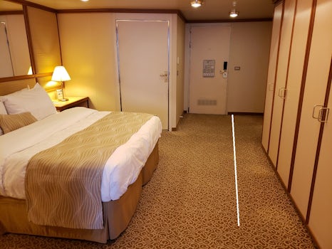 ADA mini-suite bedroom area.  The white line shows approximately where the 