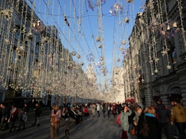 Some Street decorations, alongside Red Square, Moscow