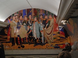 One of hundreds of pieces of artwork in the Moscow Metro
